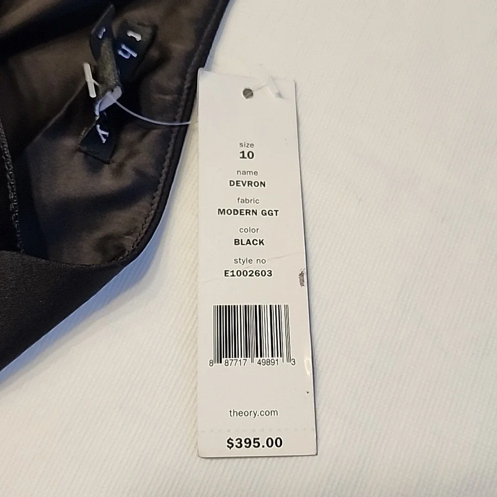 NWT Theory Devron Black Silk Fit‎ and Flare Dress Size 10 - Picture 13 of 16